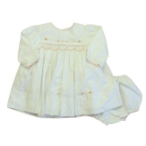Sarah Louise Girls White | Pink Dress size: 6 Months